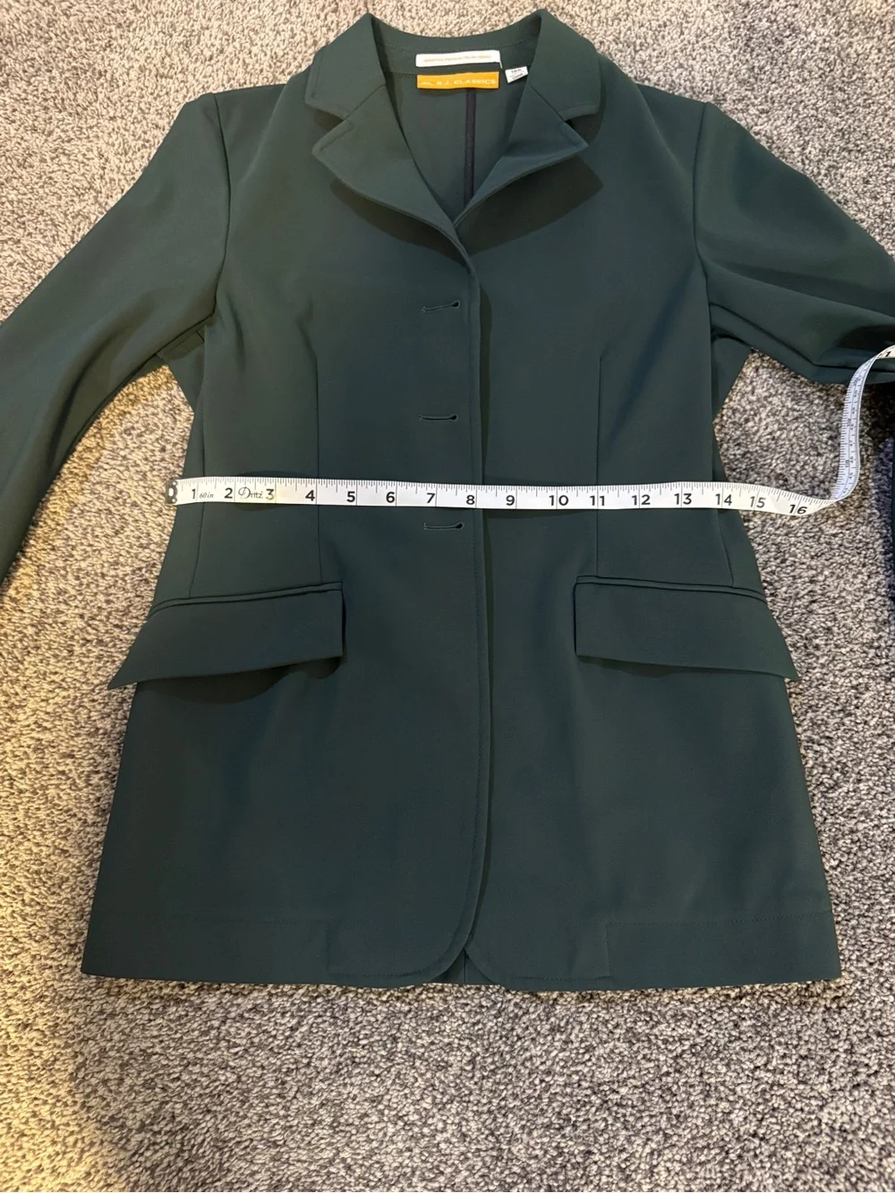 R.J. Classics Youth 18R Hunter Green Traditional Hunt Show Coat Hidden Zip